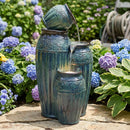 Sunnydaze Tour de Vase Ceramic Outdoor Water Fountain - 27"