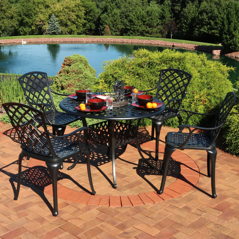 Sunnydaze 5-Piece Cast Aluminum Patio Furniture Set