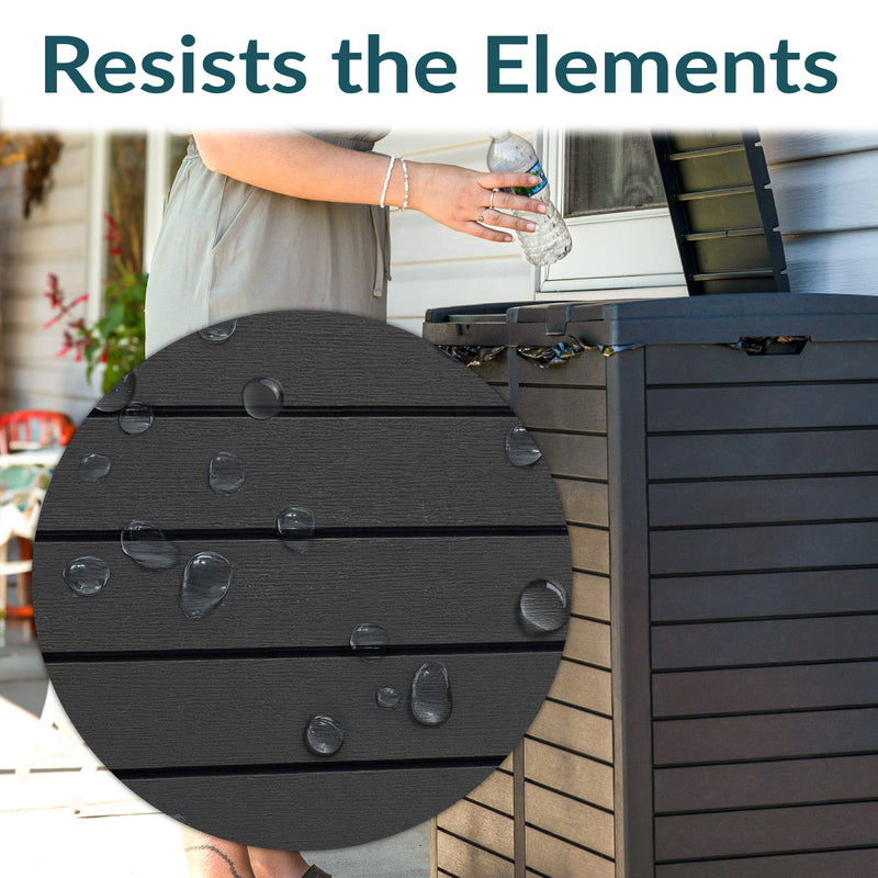 Sunnydaze Patio Trash Can with Lid