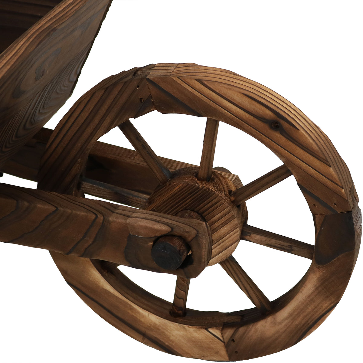 Sunnydaze Wooden Decorative Wheelbarrow Planter - 35