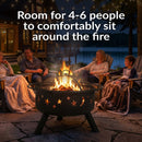 Sunnydaze Cosmic 30" Outdoor Fire Pit with Grill Grate & Spark Screen