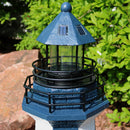 Sunnydaze Solar Striped LED Lighthouse Outdoor Decor - 36"