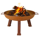 Sunnydaze Cast Iron Fire Pit Bowl with Stand - Rustic or Steel Finish