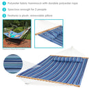 Sunnydaze 2-Person Fabric Spreader Bar Hammock and Pillow