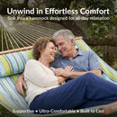 Sunnydaze 2-Person Quilted Fabric Double Hammock with Pillow
