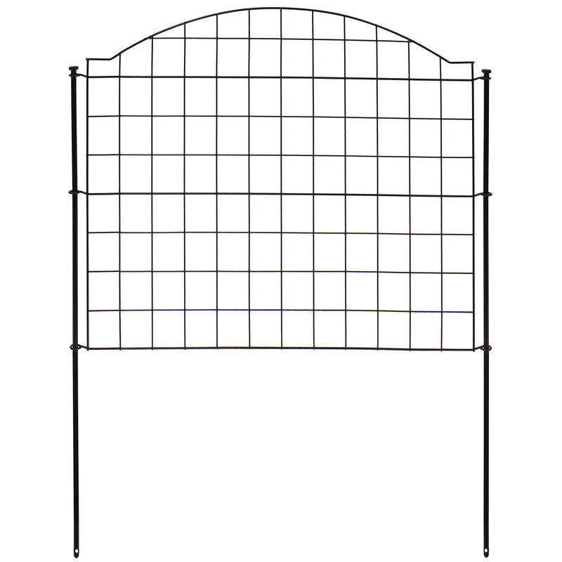 Sunnydaze 5-Piece Arched Grid Steel Decorative Garden Fence Panels - 12.5' Overall