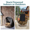 Sunnydaze Firewood Log Hoop Rack with Cover
