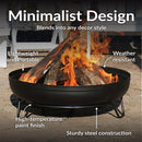 Sunnydaze Black Steel Outdoor Wood-Burning Fire Pit Bowl with Stand - 23"