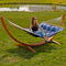 Sunnydaze 2-Person Double Rope Hammock with Wooden Stand