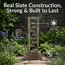Sunnydaze Stacked Freestanding Slate Floor Fountain - 49" H