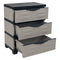 Sunnydaze 3-Tier Plastic Storage Drawers - Gray