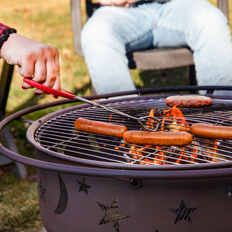 Sunnydaze 30" Cosmic Cooking Fire Pit with Grill Grate & Spark Screen