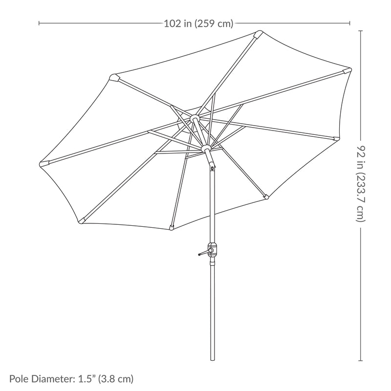 Sunnydaze 8.5 ft Patio Umbrella with Faux Woodgrain Finish