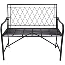 Sunnydaze Argyle Diamond Iron Outdoor Patio Bench - Black