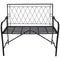 Sunnydaze Argyle Diamond Iron Outdoor Patio Bench - Black