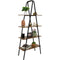 Sunnydaze 4-Tier Industrial Ladder Shelf - Brown