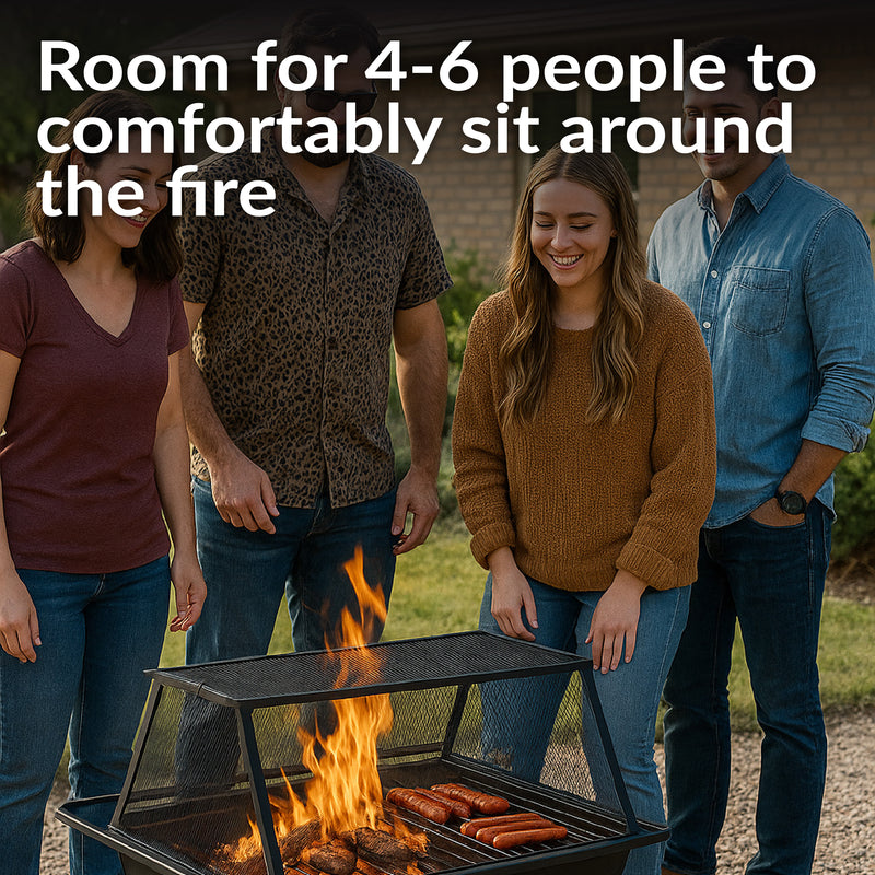 Sunnydaze 36" Northland Outdoor Fire Pit with Grill and Spark Screen