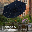 Sunnydaze 10 ft 3-Tier Large Patio Umbrella with Tilt and Crank - Navy