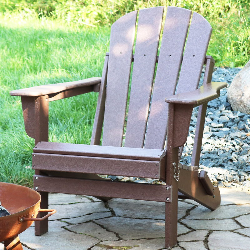 Sunnydaze Folding Adirondack Chair - 300-Pound Capacity - 34.5" H