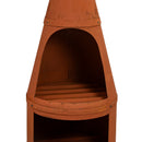 Sunnydaze 70" H Steel Outdoor Chiminea Fire Pit with Built-In Log Holder