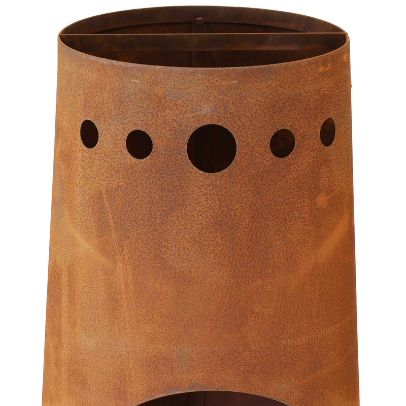 Sunnydaze Santa Fe Steel Chiminea with Rustic Finish - 50"