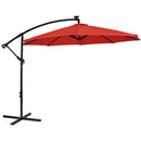 Sunnydaze Offset Patio Umbrella with Solar LED Lights - 10-Foot