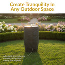 Sunnydaze Cylinder Bubble Outdoor Water Fountain with LED Light