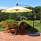 Sunnydaze 10' Offset Patio Umbrella with Solar LED Lights