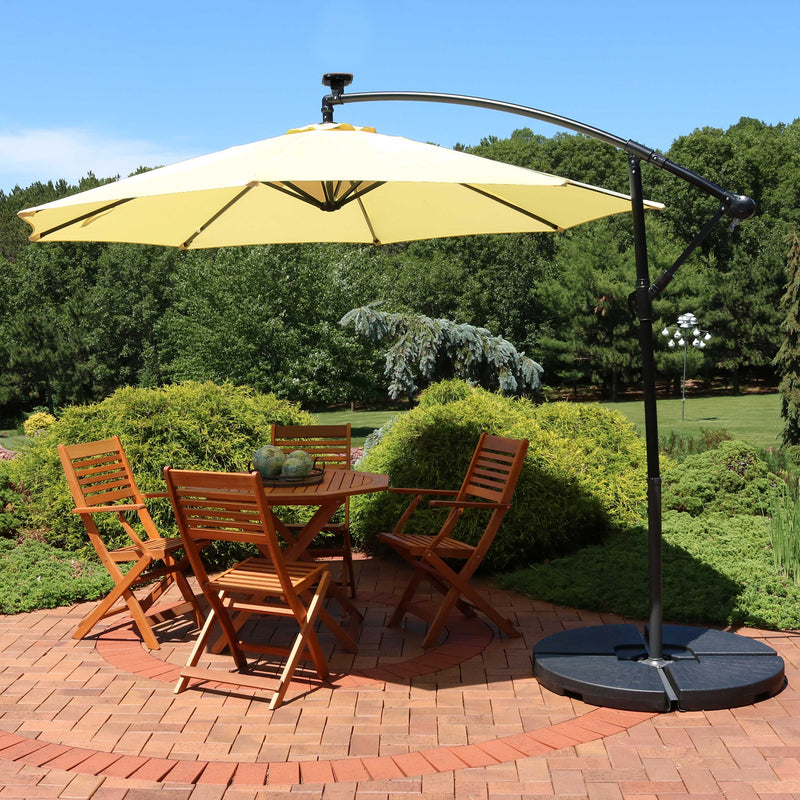 Sunnydaze 9-Foot Offset Patio Umbrella with Solar LED Lights Sunnydaze 9-Foot Offset Patio Umbrella with Solar LED Lights
