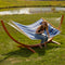 Sunnydaze 2-Person Double Rope Hammock with Wooden Stand