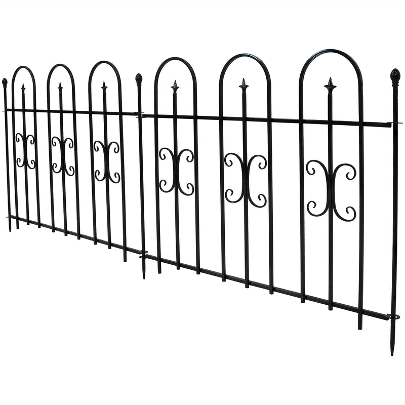 Sunnydaze 2-Piece Decorative Finial Border Fence, 8 Feet Overall