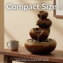 Sunnydaze Tiered Vessels Ceramic Indoor Water Fountain - 10"