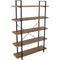 Sunnydaze 5-Tier Bookshelf - Industrial Style with Freestanding Open Shelves & Veneer Finish