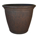 Sunnydaze Anjelica Indoor and Outdoor Resin Planter, Rust Finish, 16-Inch Diameter