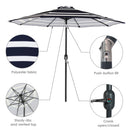 Sunnydaze Striped 9' Patio Umbrella with Push Button Tilt & Crank