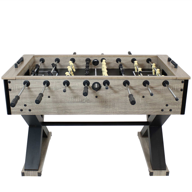 Sunnydaze Delano 54.5" Indoor Foosball Table with Distressed Wood Look