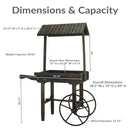 Sunnydaze Rustic, Vintage Flower Cart Display Stand with Wheels - Gray