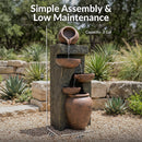 Sunnydaze Cascading Earthenware Pottery Stream Fountain - 39" H