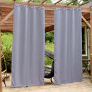 Front and back fabric of the gray blackout curtain. 