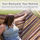 Sunnydaze Rope Hammock with 12' Steel Stand, Pad, and Pillow