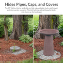 Sunnydaze Gleeful Garden Metal Outdoor Bird Bath - UV-Resistant Finish