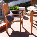 Sunnydaze Teak Wood Stackable Outdoor Patio Dining Chair