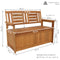 Sunnydaze Meranti Wood Outdoor Storage Bench with Teak Oil Finish - 47"