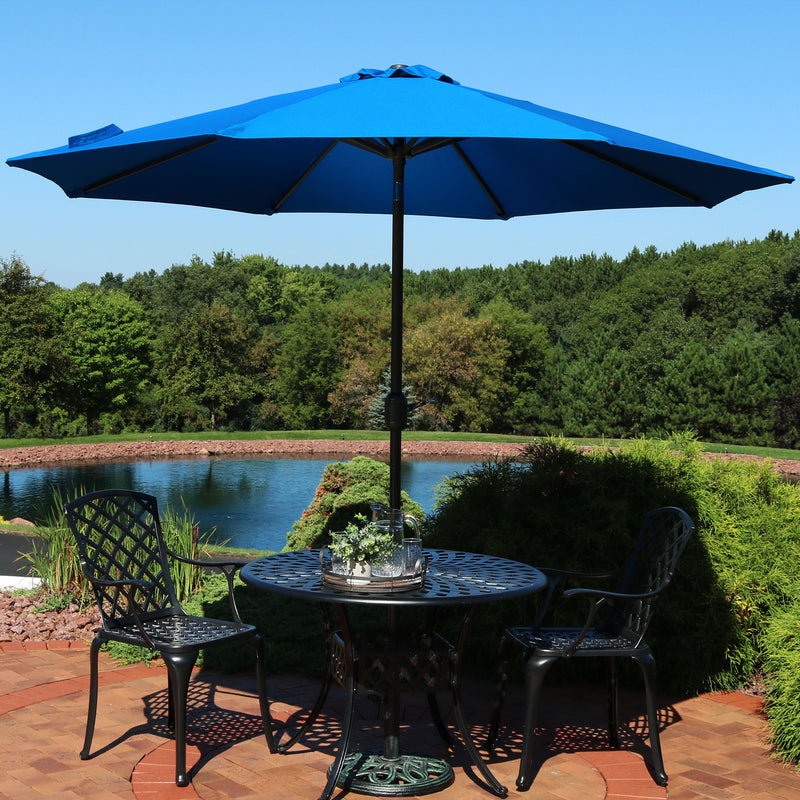 comercial sunbrella crank & tilt 9 foot patio umbrellas Sunnydaze 9' Aluminum Sunbrella Umbrella with Auto Tilt and Crank