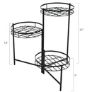 Sunnydaze Black 3-Tiered Planter Stand - 22" H - Set of Two