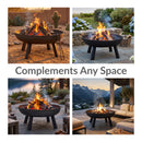 Sunnydaze Cast Iron Heavy Duty Fire Pit for Outside