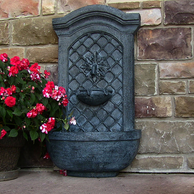 Sunnydaze Rosette Solar Wall Fountain