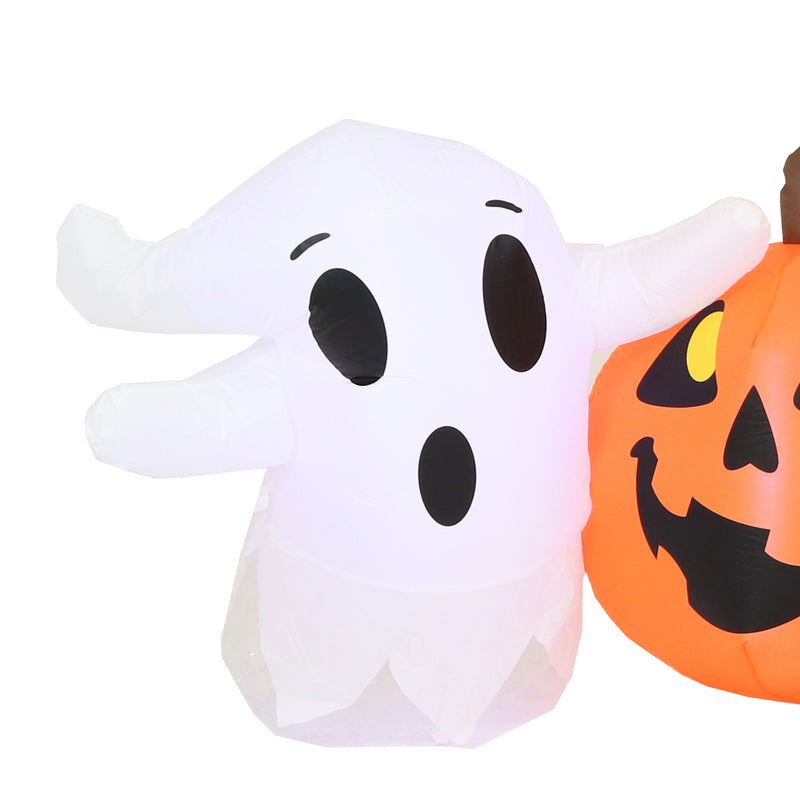 Detail of ghost section of the pumpkin patch inflatable on a white background