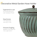 Sunnydaze Metal Garden Hose Holder Pot with Lid