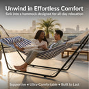 Sunnydaze 2-Person Quilted Fabric Double Hammock with Pillow